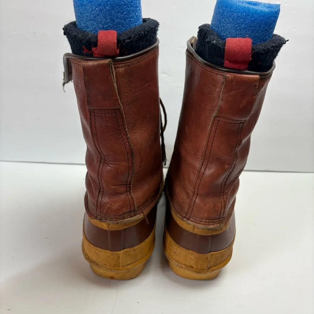 Vintage Arctic Comet Snow Duck Winter Boots Brown Leather Mens size 10